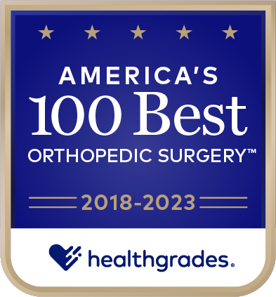 Healthgrades 100 Best for Orthopedic Surgery badge