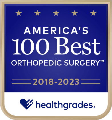 Healthgrades 100 Best for Orthopedic Surgery badge